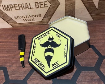 IMPERIAL BEE mustache wax Free Shipping royal hold 2oz Killer Kit 3” Hexagon Tin & Comb KING Size lots of handlebar moustache wax Great Gift