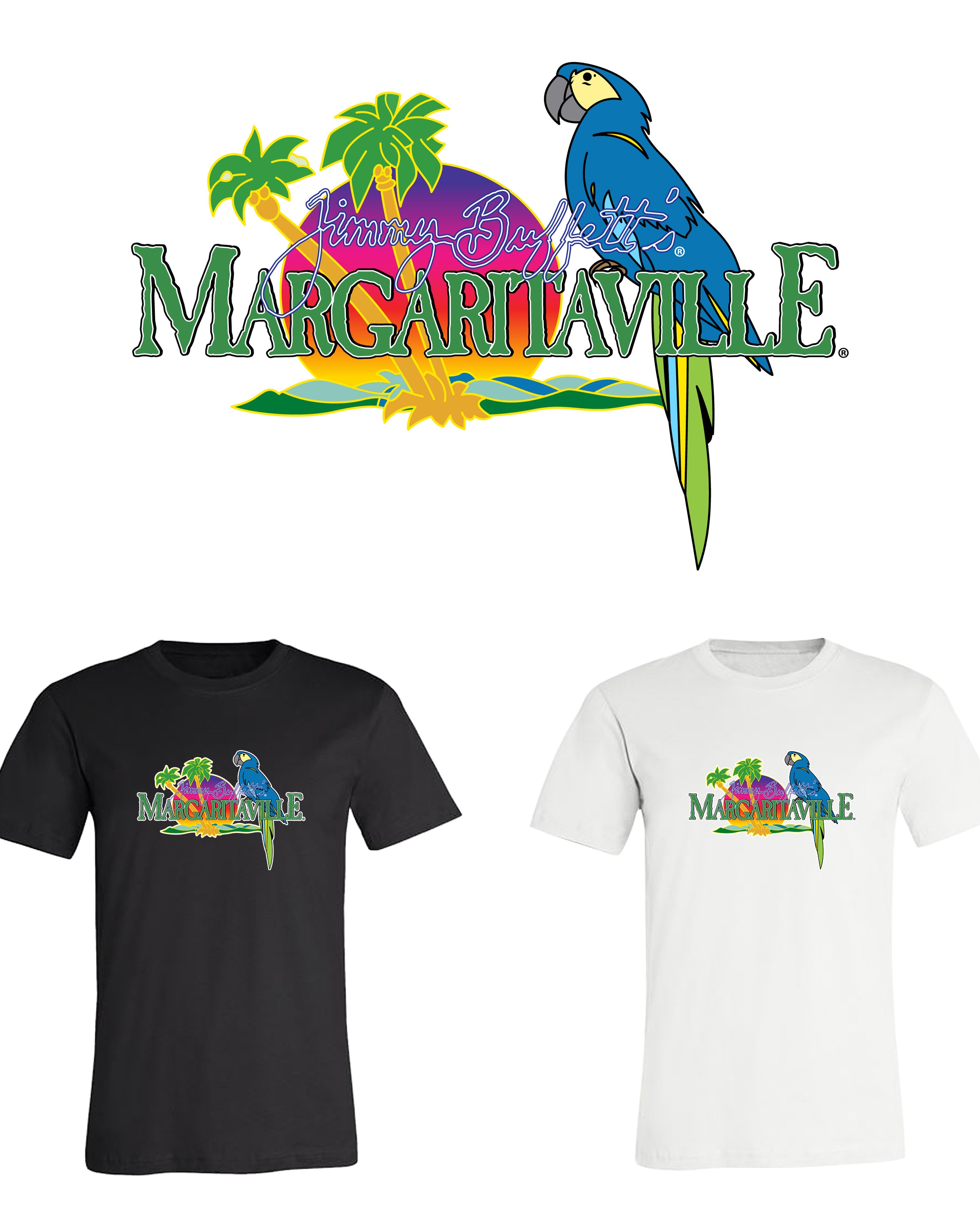 JennysStickerStore Jimmy Buffett Margaritaville Parrot Logo T-Shirt Shirt Youth M -Adult 6XL! Fast ship!