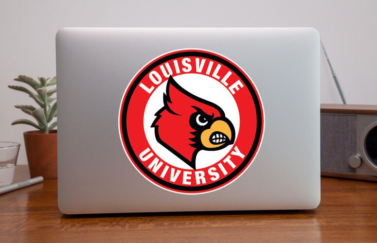 Louisville Cardinals Circle Logo Sticker / Vinyl Decal 10 