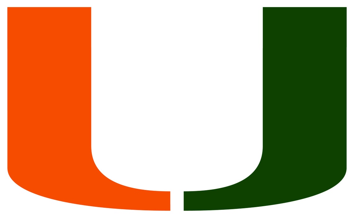 University of Miami U Logo Sticker / Vinyl Decal 10 Sizes Etsy