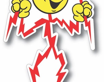Reddy Kilowatt HAPPY Vintage Logo Sticker / Vinyl Decal 10 Sizes!! Free Shipping!!