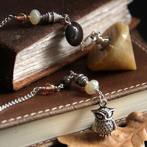 Yellow Aventurine Pendulum. Brown Owl Pendulum. Snowflake Obsidian Pendulum. Dowsing Pendulum. Divination Tool. New Age Healing Pendulum.