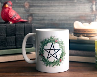 Winter Witch Coffee Cup. Seasonal Witch Mug. Pagan Mug. 11oz Mug or 15oz Mug. Dishwasher Safe and Microwave Safe Coffee Mug. Wiccan Mug.
