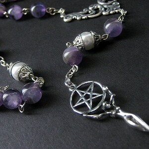 Pagan Necklace. Amethyst Prayer Beads. Goddess Necklace. Gemstone Necklace. Wiccan Jewelry. Meditation Rosary Necklace. Goddess Jewelry.