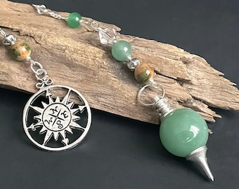 Green Aventurine Pendulum. Jade Pendulum. Green Pendulum. Dowsing Pendulum. Metaphysical Divination Tool. New Age Healing Pendulum.