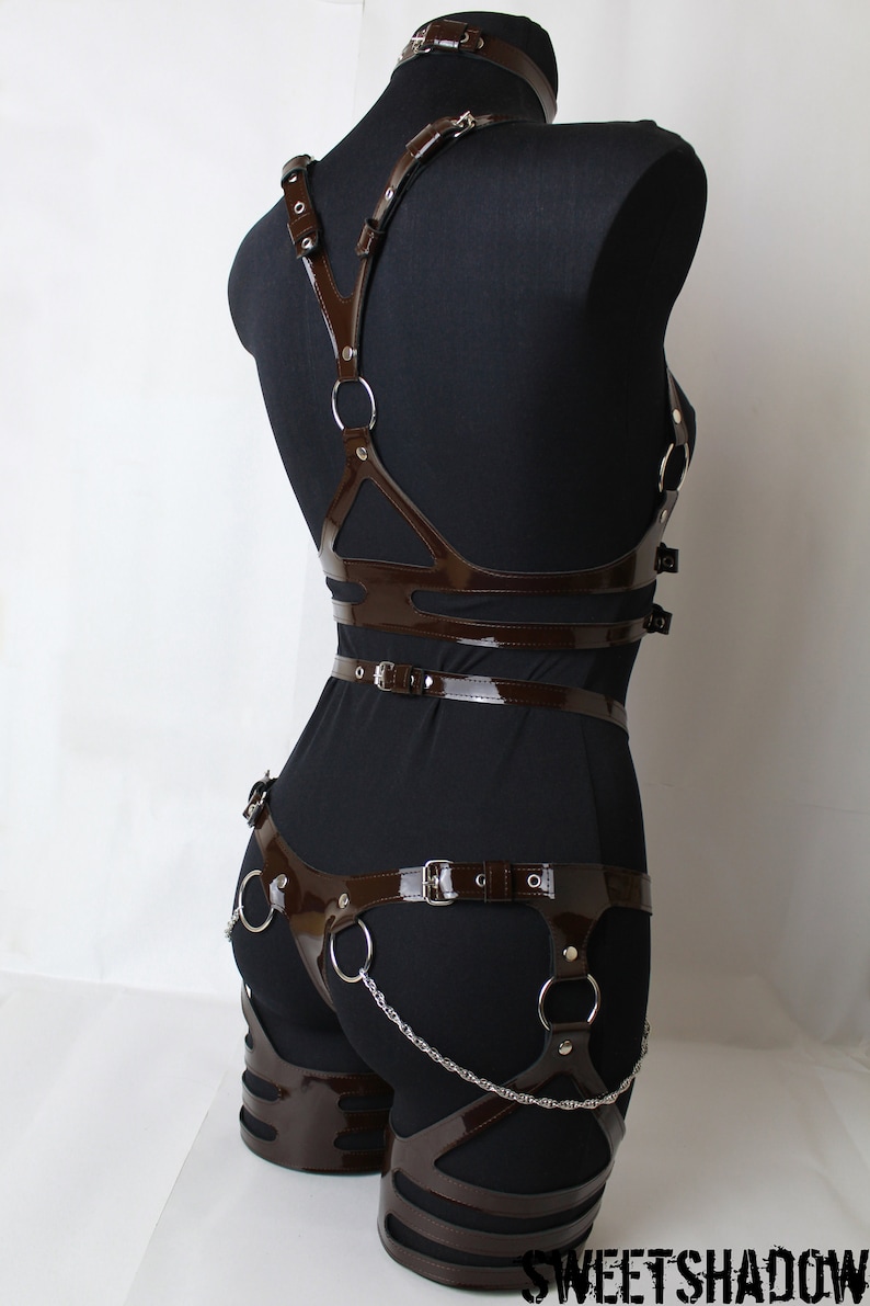 Genuine leather harness BDSM harness harness set thigh Etsy