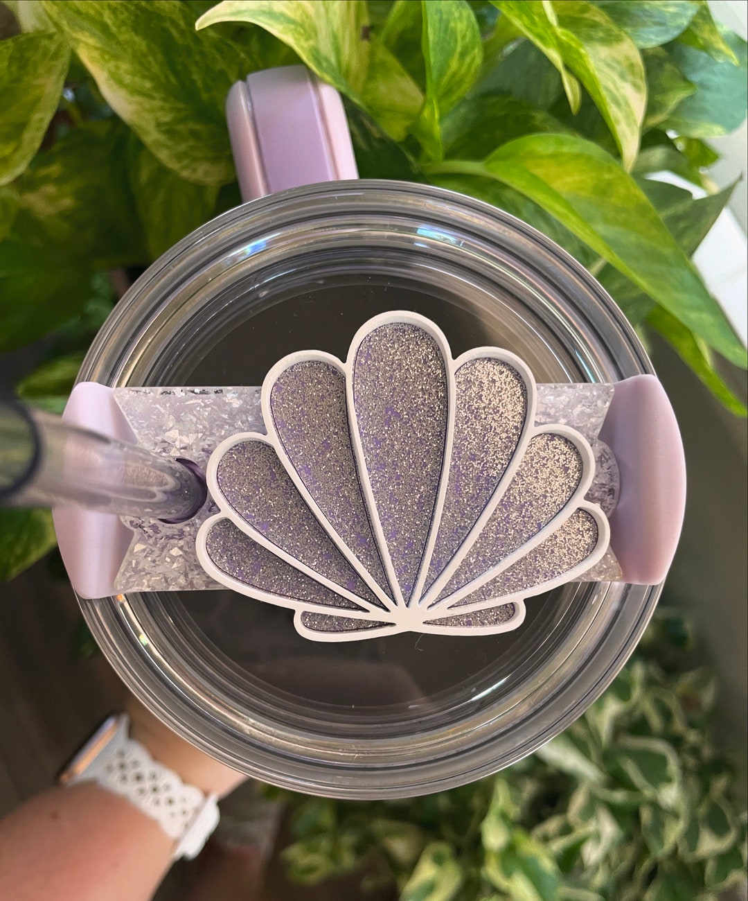 Glitter Sea Shell Tumbler Topper, 40oz Stanley Accessory - Etsy