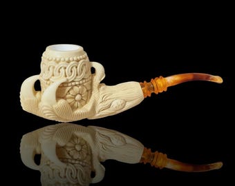 Tekin Meerschaum , Eagle Claw  Floral Pipe