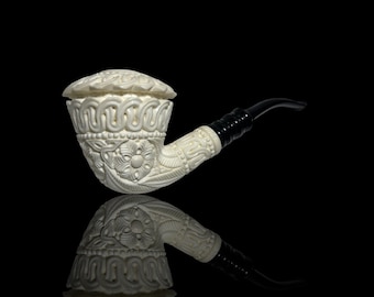 Tekin meerschaum , floral calabash pipe