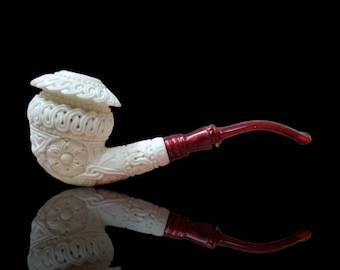 Tekin meerschaum , floral calabash pipe