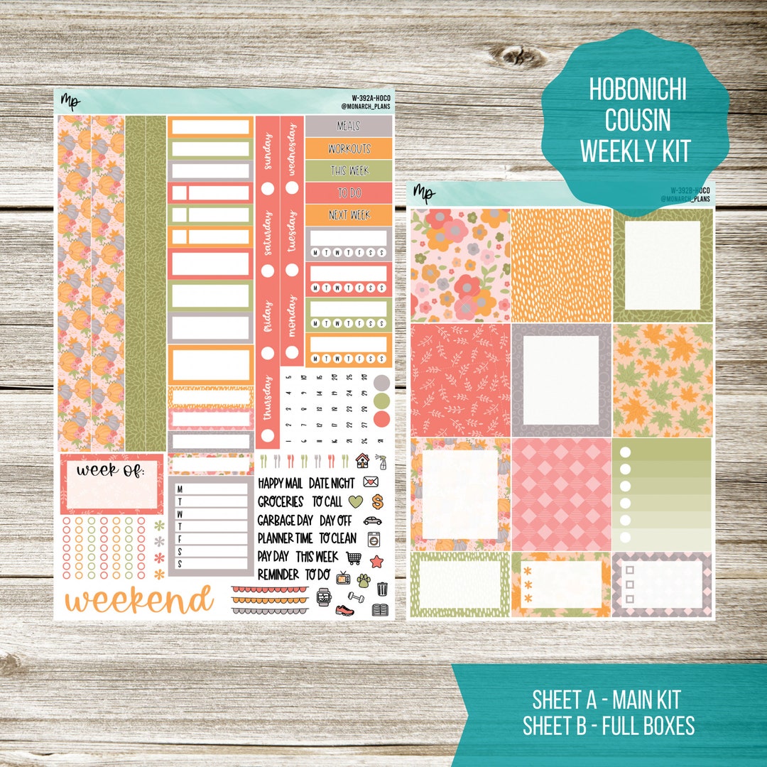 W-392-hoco Bright Fall Kit Hobonichi Cousin Weekly Kit - Etsy