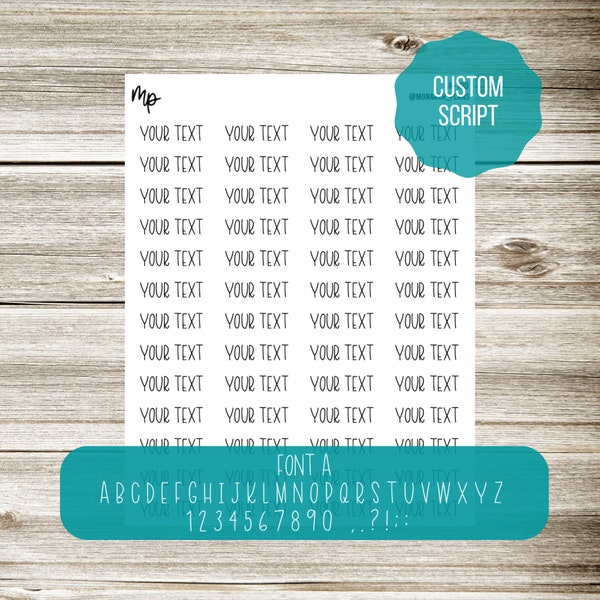 H-100 FONT A CUSTOM | *UPDATED* Planner Script Sticker