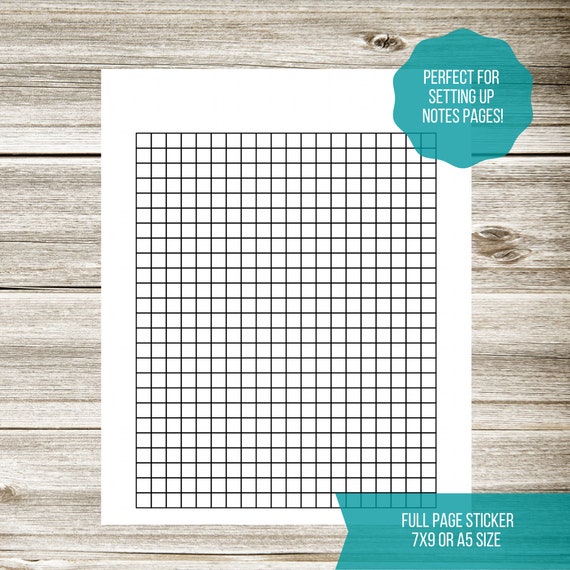 Sticker Graph paper pattern. Real scale. 