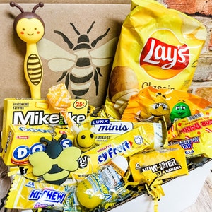Just BEE Cause Little Yellow Box of Sunshine Care Package Snack Box, College Care Package, Thinking of You Gift, Bestie Gift, Office Gift