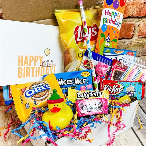 Happy BIRTHDAY Snack Box, Birthday Care Package, Employee Birthday Gift, Gift for Bestie, Friend, Student, Office, Long Distance Gift