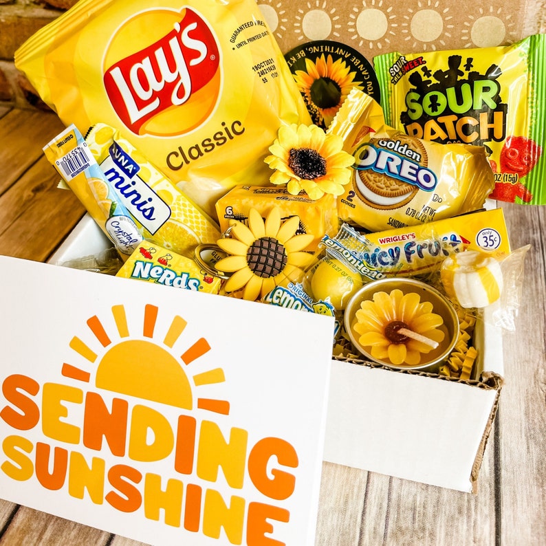 Little Box of Sunshine SUNFLOWER Care Package, Sending Sunshine, Snack Box, Appreciation Gift, Thinking of you image 3