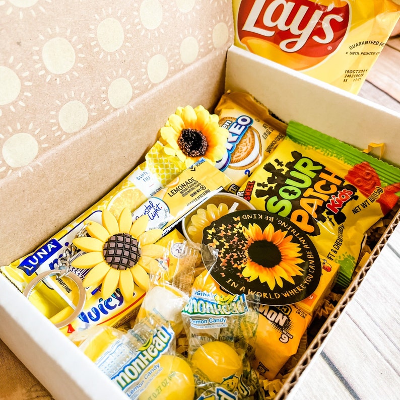 Little Box of Sunshine SUNFLOWER Care Package, Sending Sunshine, Snack Box, Appreciation Gift, Thinking of you image 5