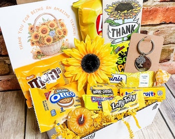 TEACHER Appreciation Little Box of Sunshine Sunflower Care Package, Sending Sunshine, Snack Box, Appreciation Gift, Thank you