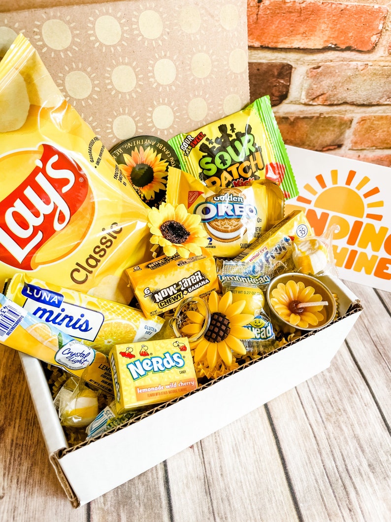 Little Box of Sunshine SUNFLOWER Care Package, Sending Sunshine, Snack Box, Appreciation Gift, Thinking of you 