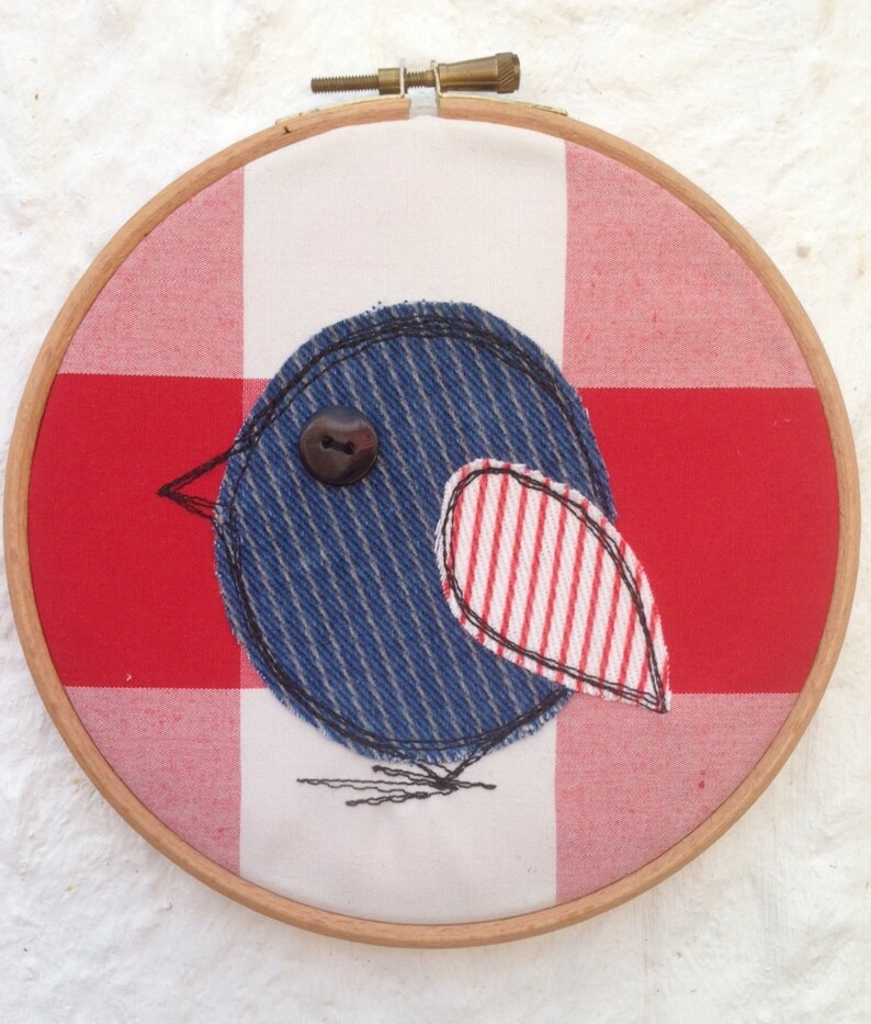 Quirky Bird Fabric Wall Art Etsy