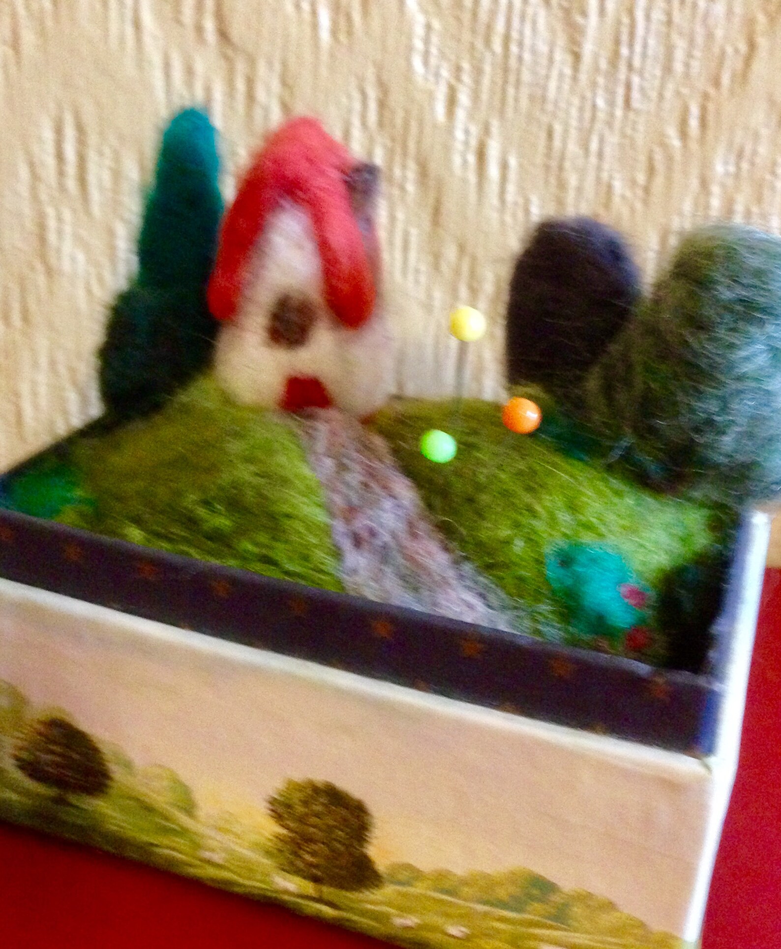 Needle Felted Miniature Landscape Ornament/ Pincushion Etsy