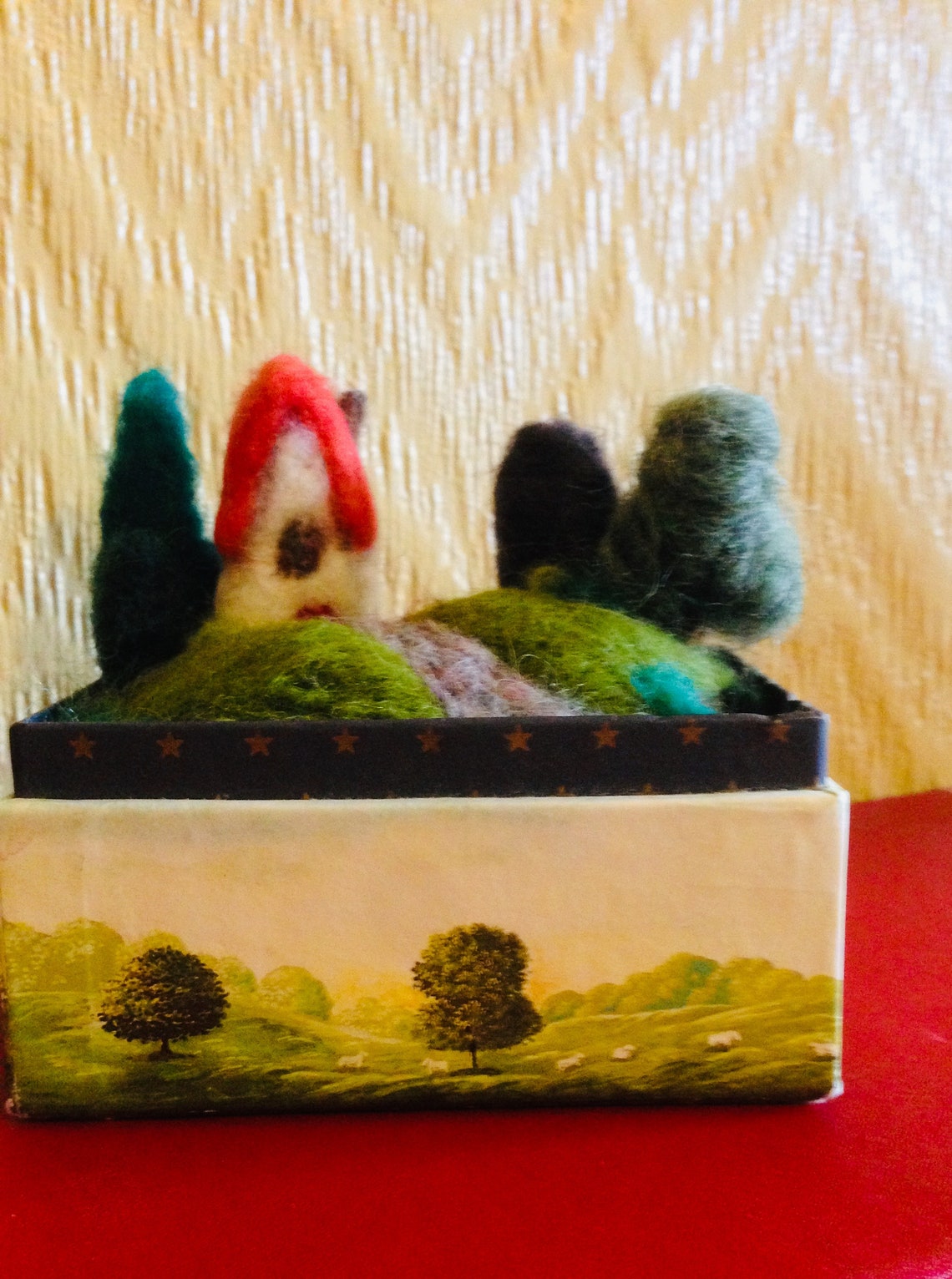 Needle Felted Miniature Landscape Ornament/ Pincushion Etsy