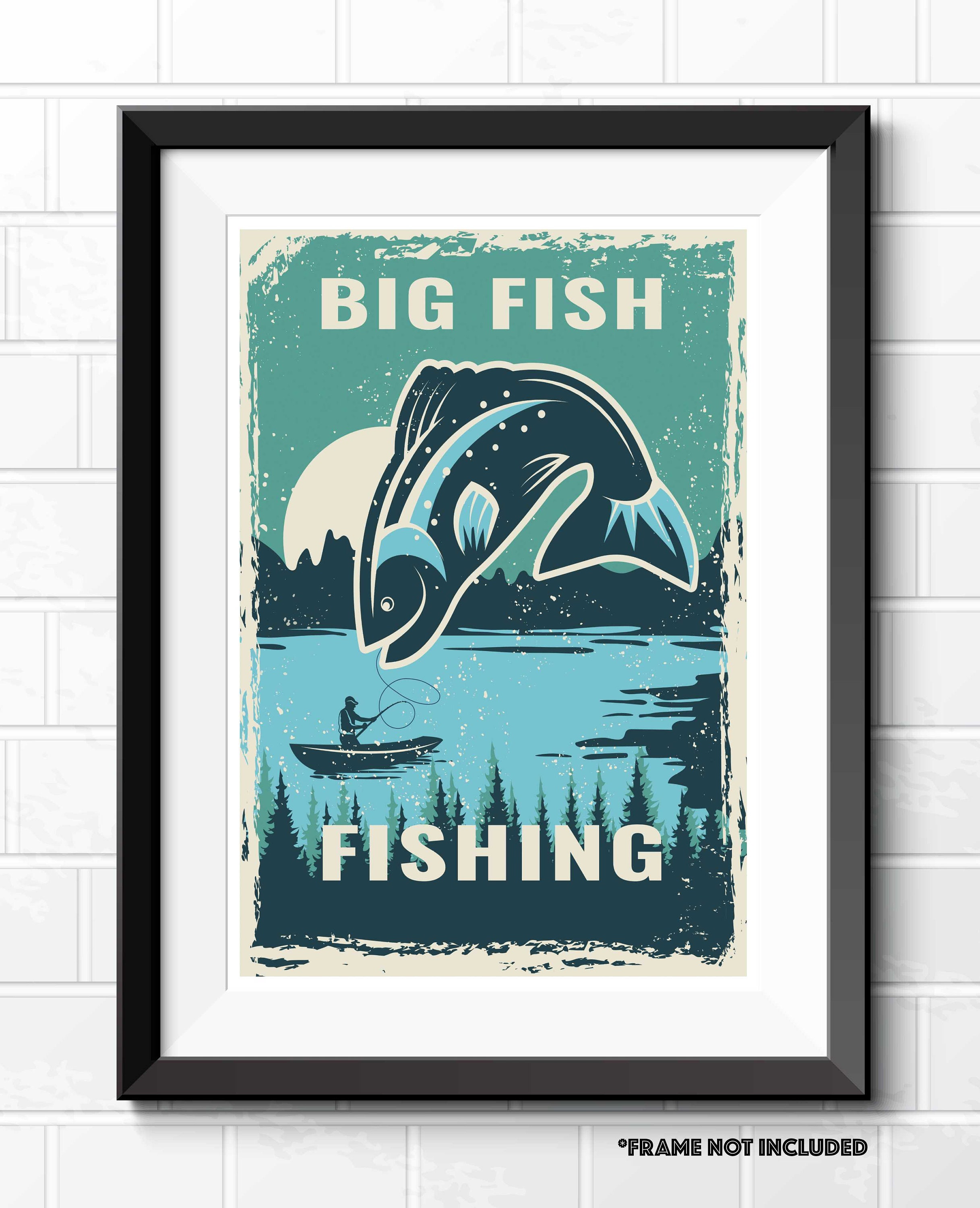 Awesome Retro Sports Pop Art Poster Prints Games Room Fishing