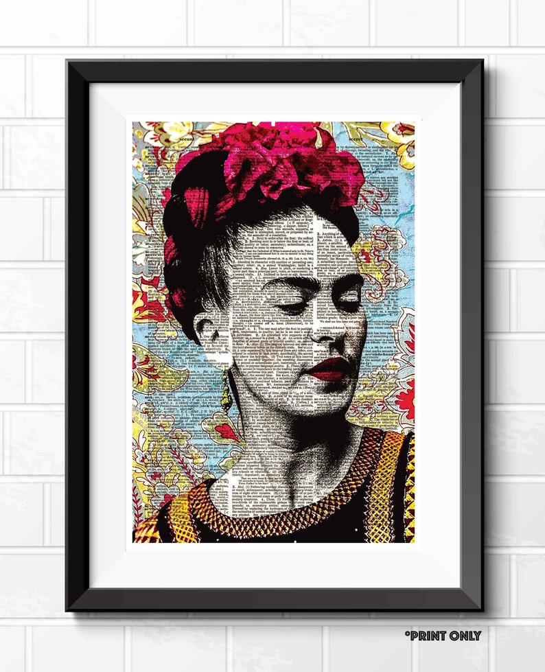 Frida Kahlo Vintage Grunge Art Prints A4 A3 Frida Kahlo Art Etsy UK