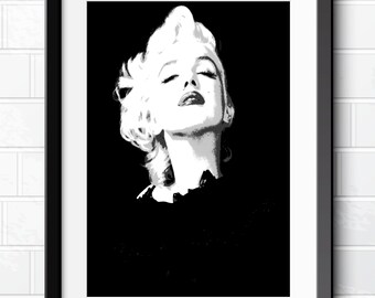 Marilyn Monroe Iconic Artwork A4 A3 Digital Art Prints Marilyn Monroe Poster Prints #542 Great Gifts