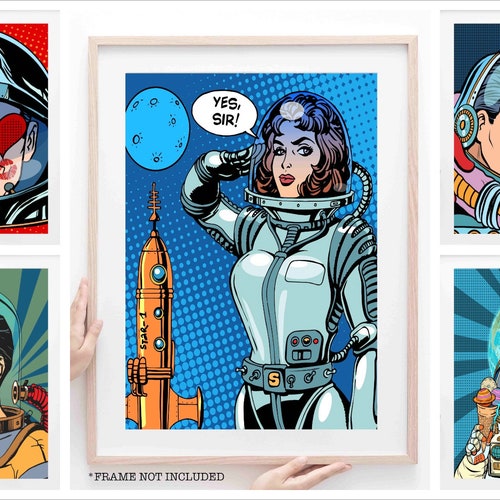 Retro Sci-fi Pop Art Space Poster Prints A4 A3 A2 Futuristic - Etsy