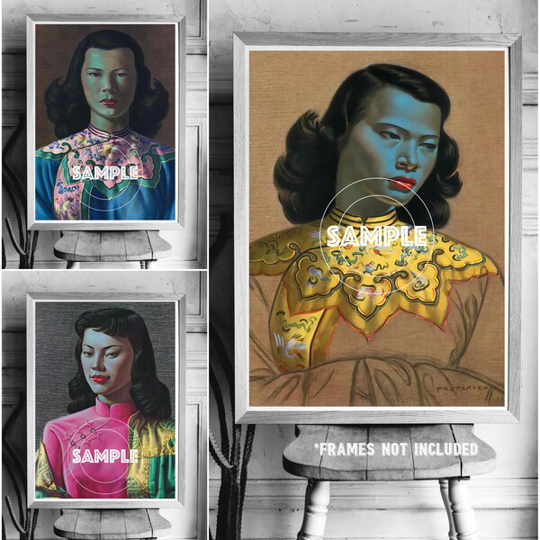 VLADIMIR TRETCHIKOFF Impressions d’art Célèbres peintures kitsch Ensemble de 3 reproductions d’impressions d’art mates