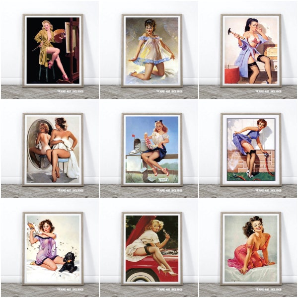 Vintage 50's Pin Up Girls Collectible Vintage Retro 8x10 Craft Card Art Prints Great Gifts #1