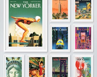 La rivista The New Yorker Magazine copre stampe d'arte Stampe da parete retrò per decorazioni per la casa pop art di New York