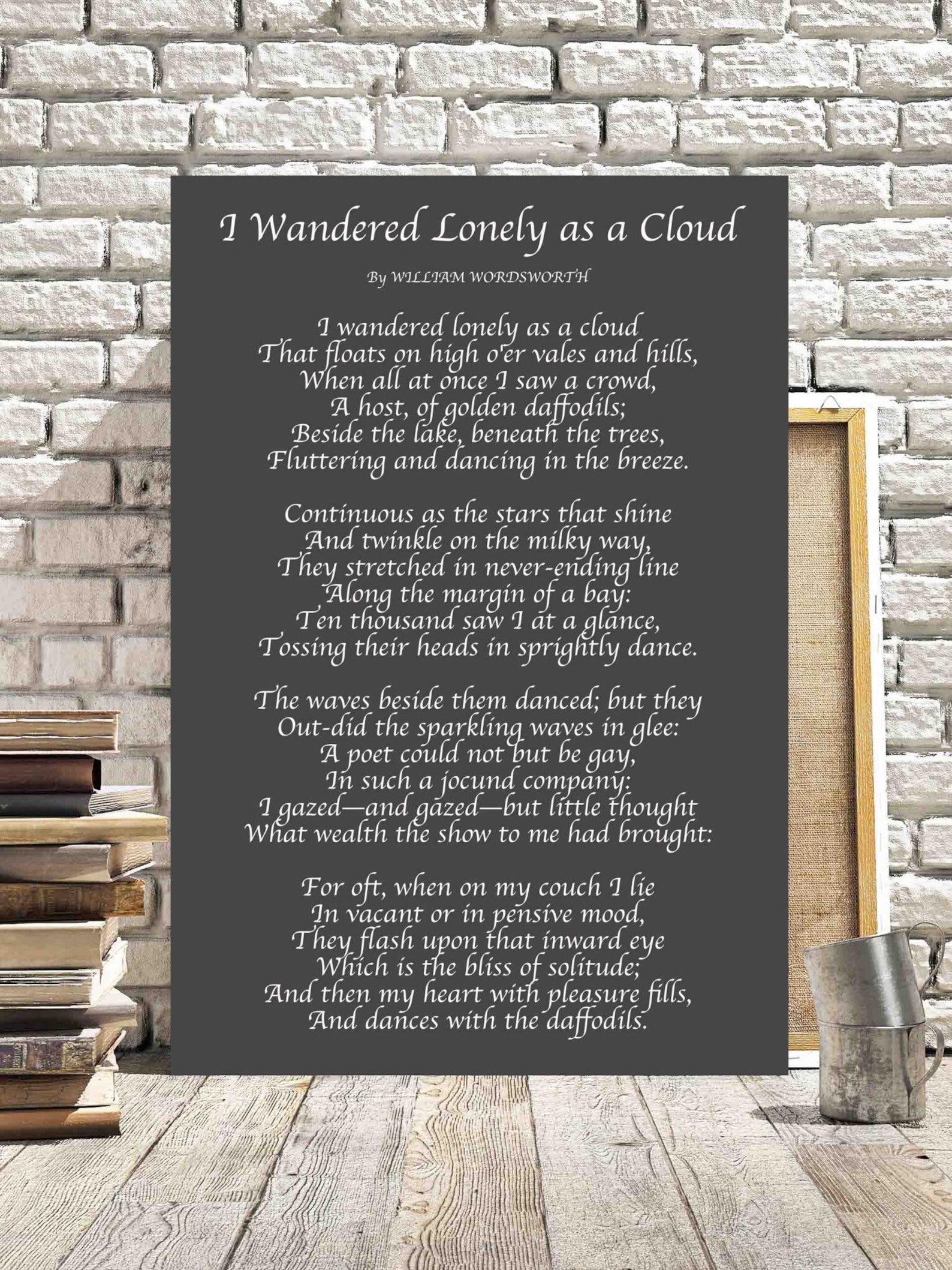 I Wandered Lonely as a Cloud by William Wordsworth Poem Lyric Etsy