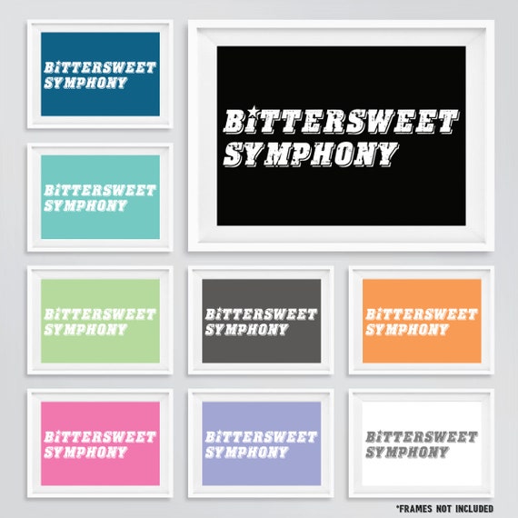 Bittersweet Symphony the Verve Song Lyrics Poster 