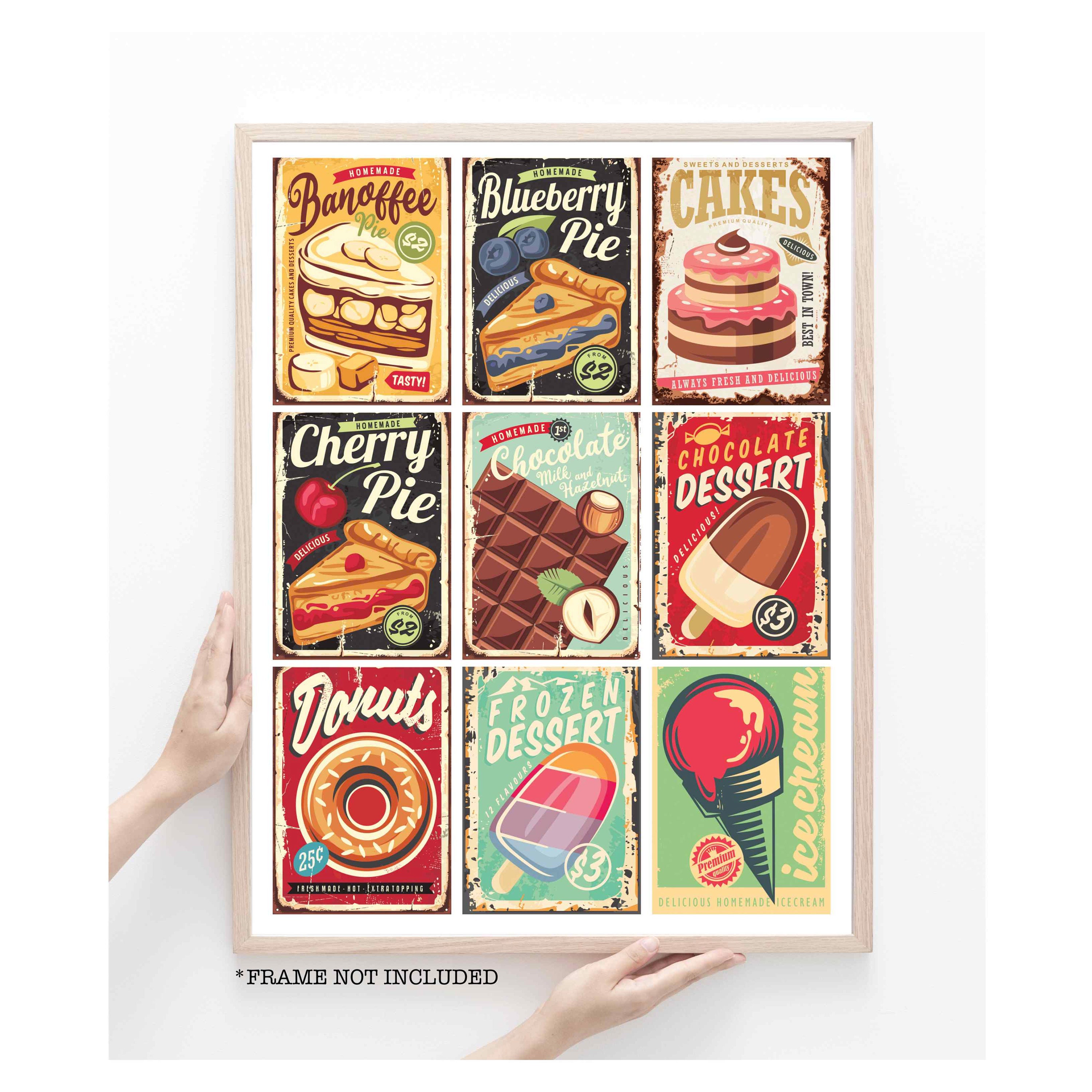 Awesome Retro Style Food Collage Poster Cakes Chocolate - Etsy