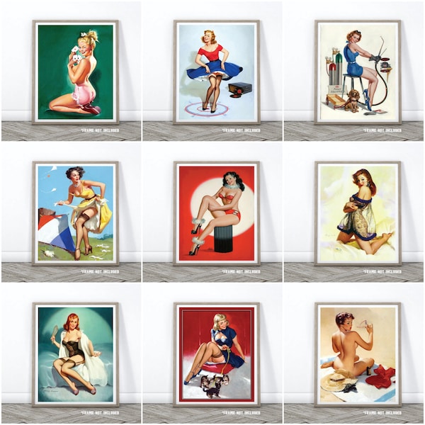 Vintage 50's Pin Up Girls Collectible Vintage Retro 8x10 Craft Card Art Prints Great Gifts #3