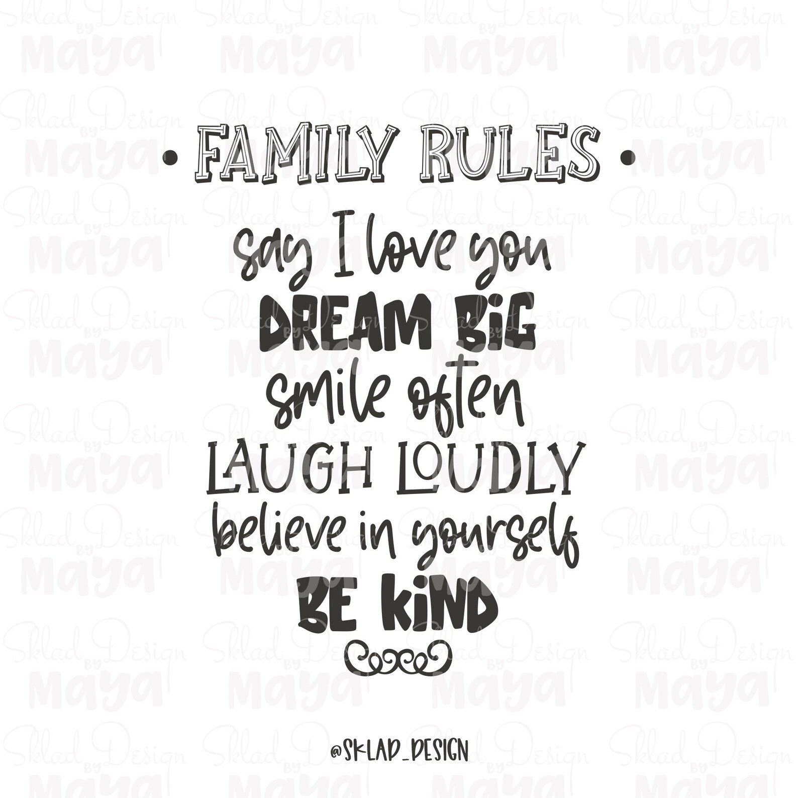 Download Family Rules SVG Family Sign SVG Home Decor Digital | Etsy