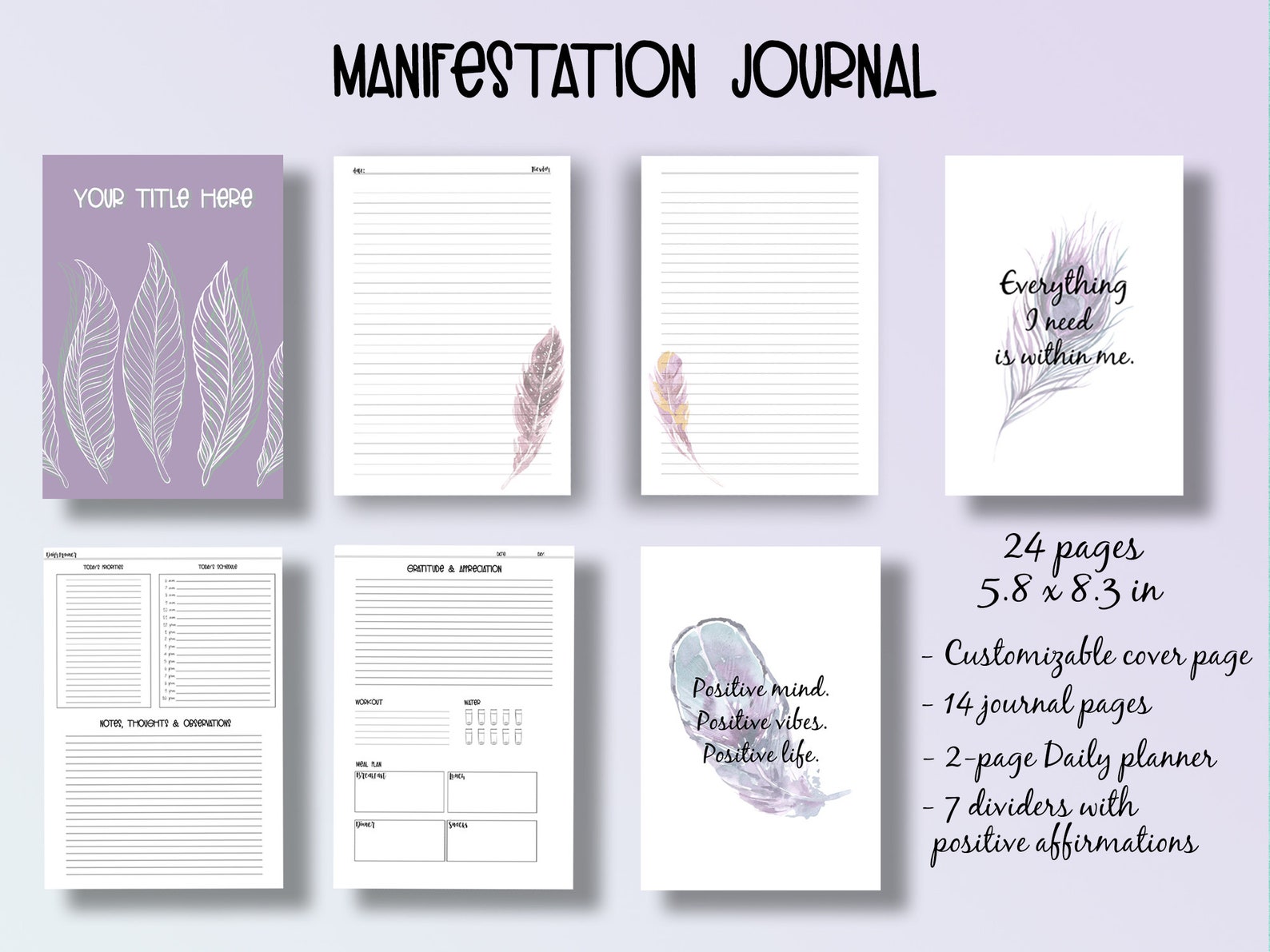 Manifesting Journal Printable Manifestation Planner