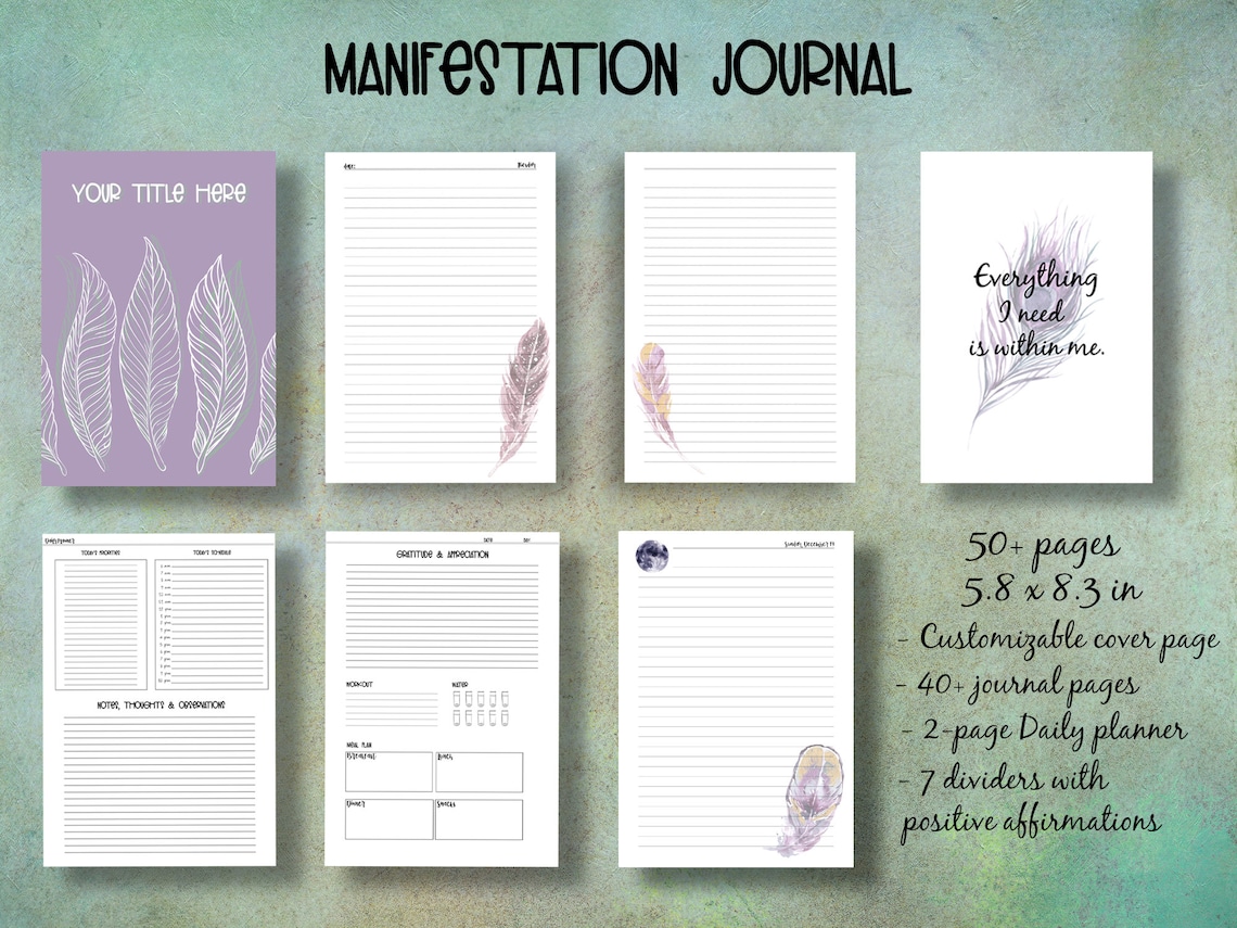 Printable Manifestation Journal Printable Word Searches