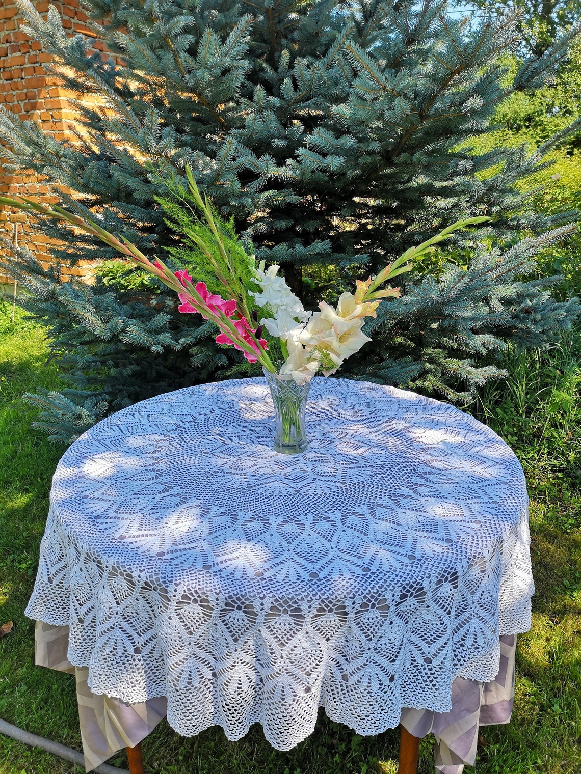 Crochet Tablecloth 170 Cm, Tablecloth Round Etsy