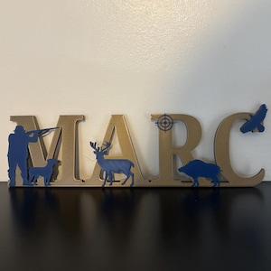 First name on the theme of hunting / Personalized hunter decoration