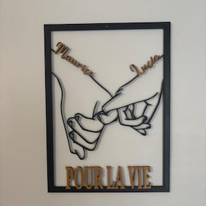 Marco de pareja tomados de la mano / personalizado