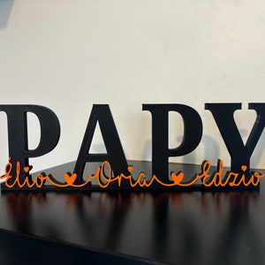 Personalized Grandpa Decoration | Grandpa Word with Grandchildren&#39;s First Name | Grandfather&#39;s Day Gift | Personalized 3D First Name | Grandpa Gift Idea