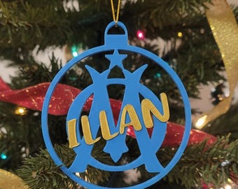 Olympique de Marseille Christmas decoration / Personalized OM Christmas bauble