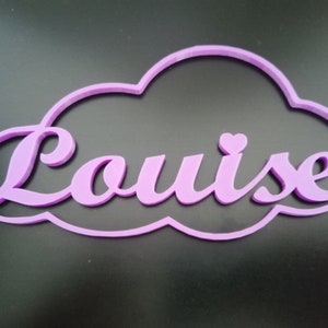 Personalized name door sign | Children's cloud wall decoration | Baby room name | Personalized birth gift | Name door sign