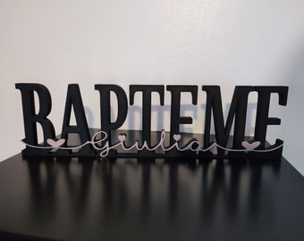 Personalized baptism – Decorative first name, gift idea, event decoration, 3D