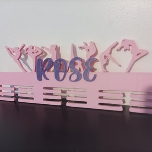 Gymnastics theme medal holder to personalize first name
