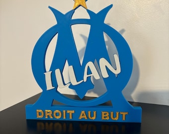 Spersonalizowana dekoracja z logo Olympique de Marseille – imię, prezent dla kibica OM, piłka nożna