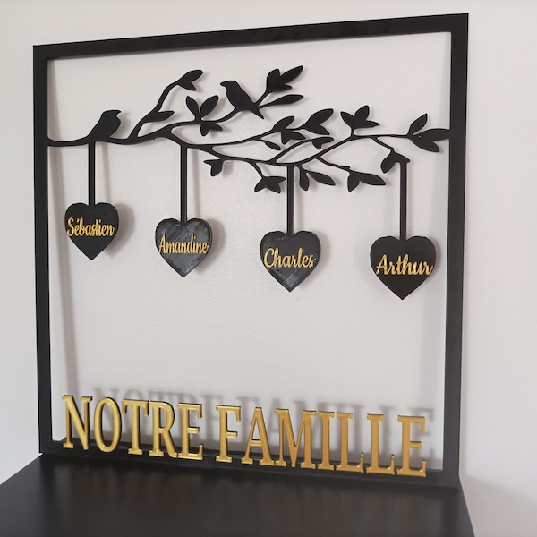 Cadre famille avec coeur